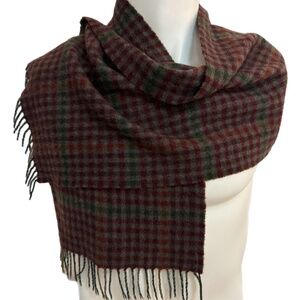Saks Fifth Avenue Vintage Wool Plaid Scarf -